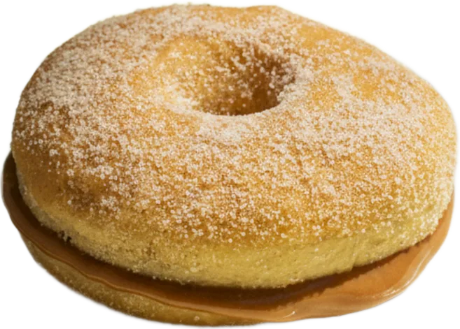 Donut de churros com doce de leite cremoso