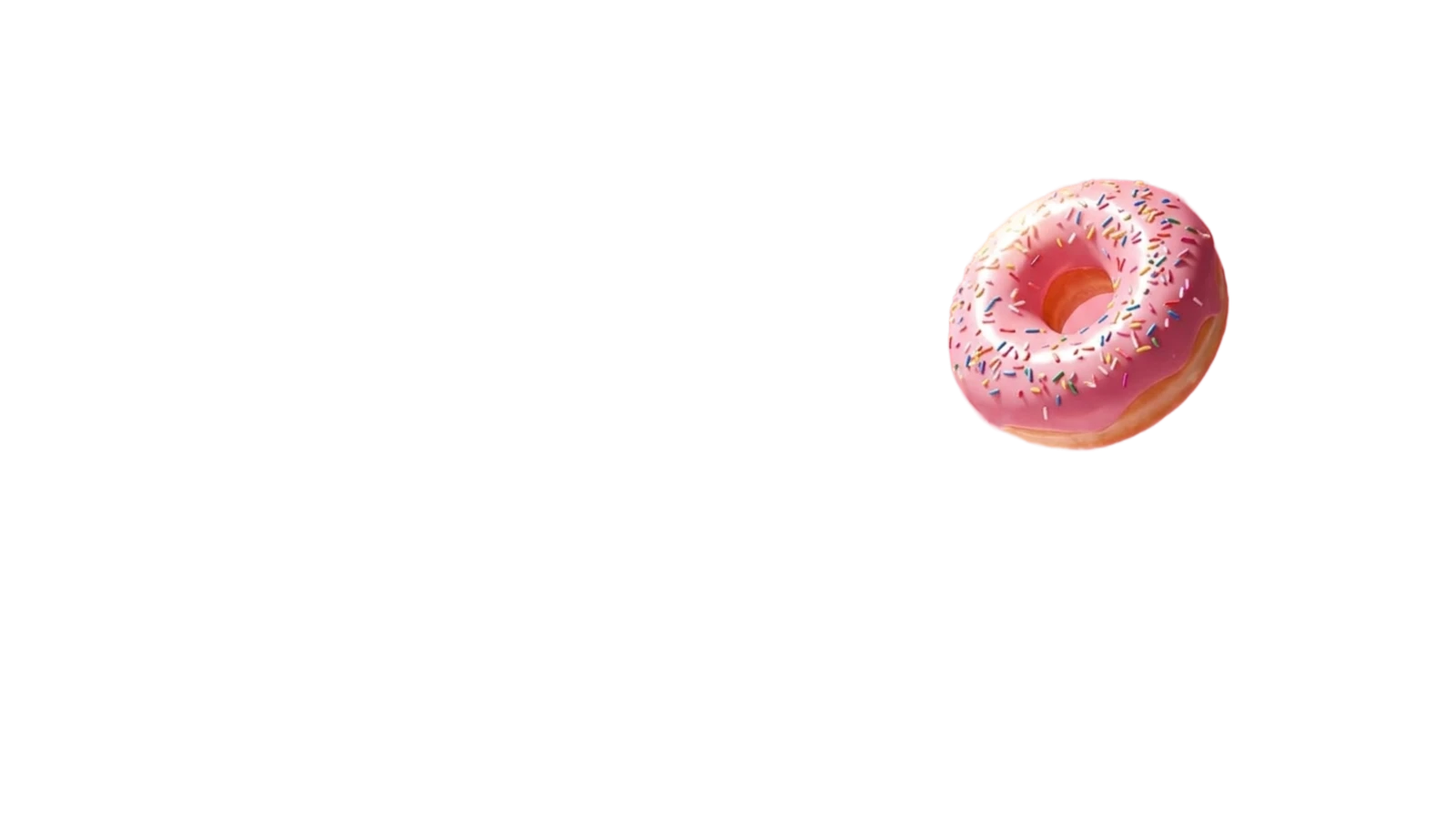 Donut artesanal recheado flutuando